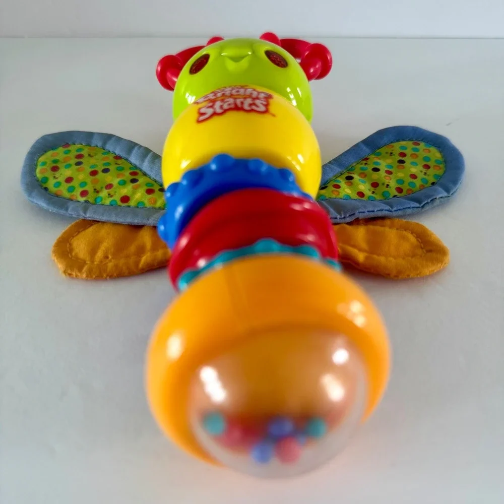 Bright Starts Twisty Bug Dragonfly Butterfly Light Up Music Baby Rattle WORKS